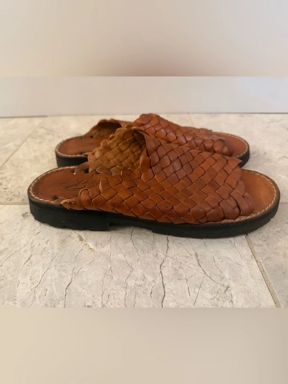 Brand X Handmade Mexico Woven Leather Huarache Slide Sandals Women’s 9